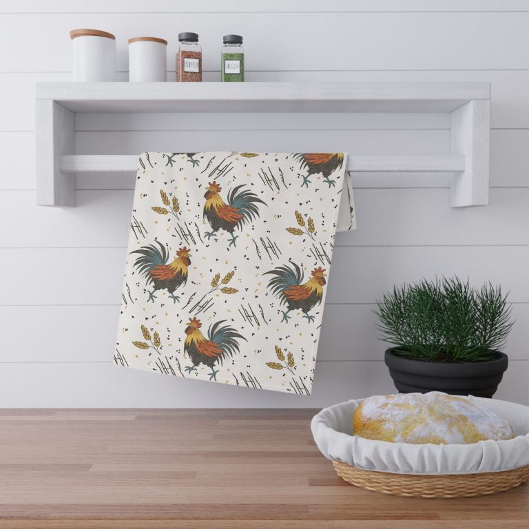 Rustic Rooster Kitchen Towel Giveaway (Hand-Drawn Farmhouse Design)