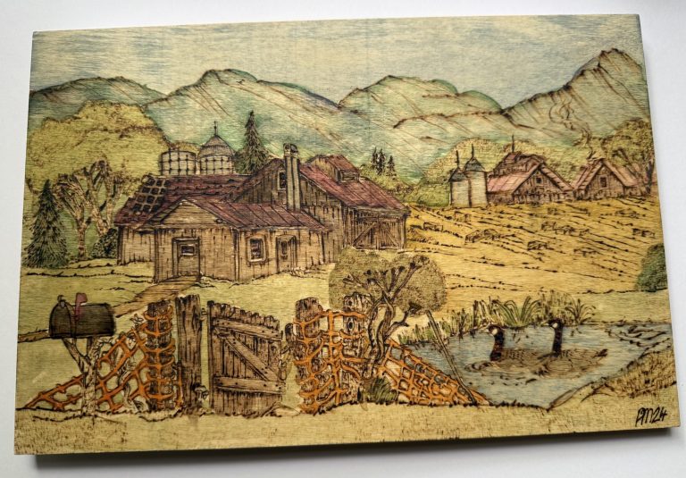 Revisiting an Old Woodburning With Watercolor