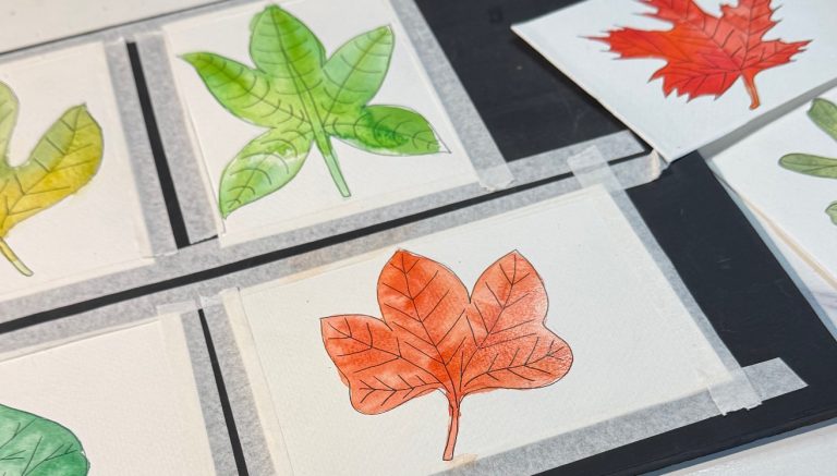 Leaves of Virginia: A Simple Watercolor Study for Fall